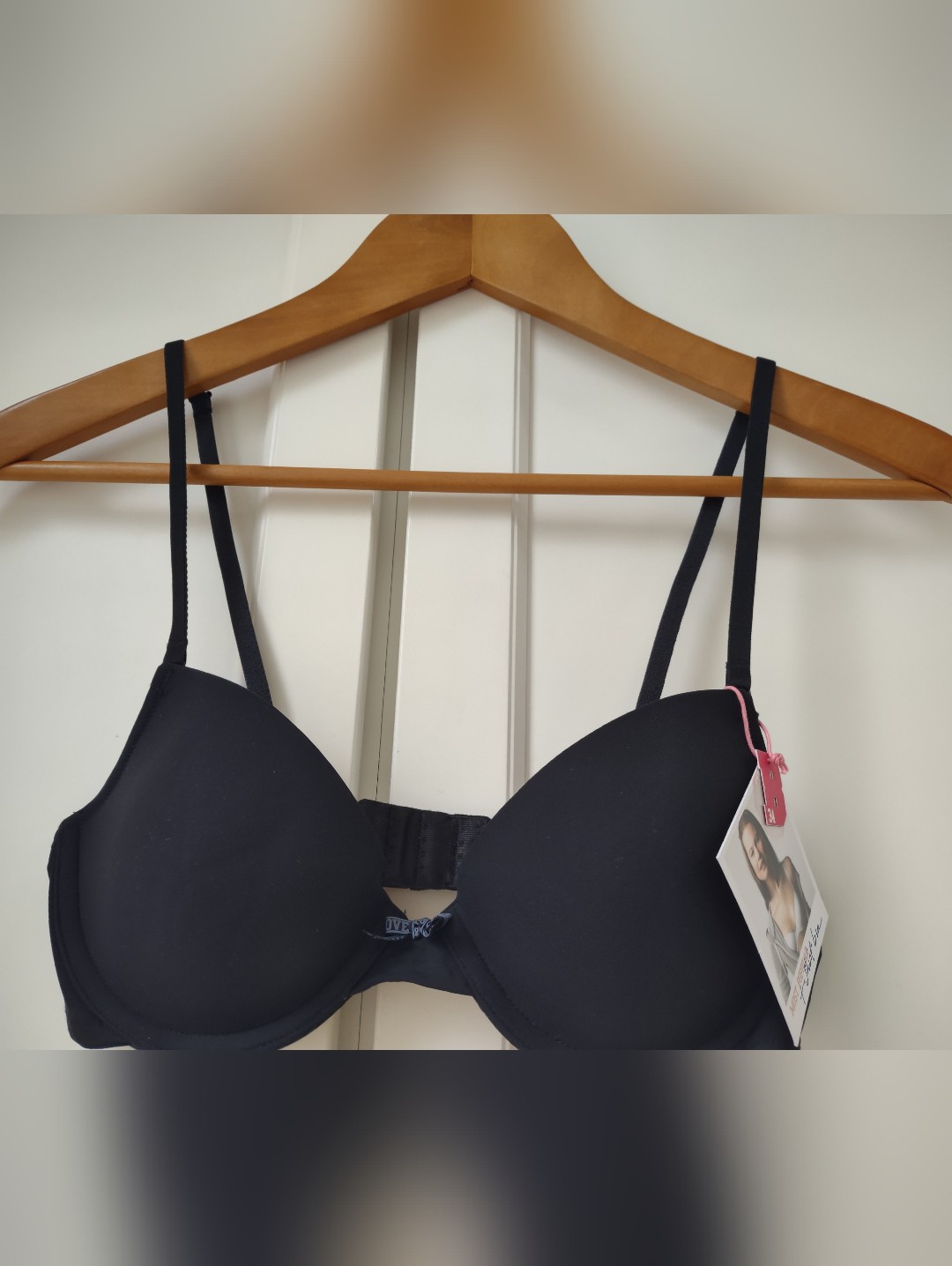 Victorias Secret Pink T Shirt Bra 34b Black Padded Underwire New With Tags!
